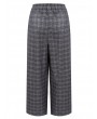 Casual Plaid Elastic Waist Women Woolen Wide Leg Pants