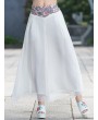 Ethnic Embroidery Patchwork Layered Wide Leg Women Pants