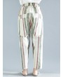 Striped Elastic Waist with Pockets Harem Pants