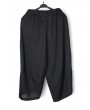 Asymmetrical Solid Color Cotton Loose Black Capris