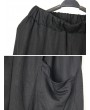 Asymmetrical Solid Color Cotton Loose Black Capris