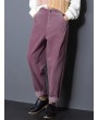 Casual Pure Color Pockets High Waist Pants For Women