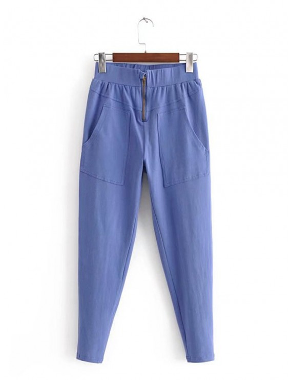 Elastic Waist Casual Big Pocket Trousers