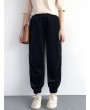 Loose Pockets Solid Color Elastic Waist Harem Pants