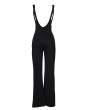 Wide Leg High Waist Front Zipper Suspenders Pants