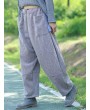 Casual Loose Solid Grey Big Pockets Women Wide Leg Pants