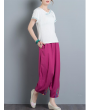 Vintage Embroidery Casual Loose Women Wide Leg Pants