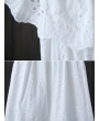 White Lace Embroidered Off Shoulder Mid-Long Dresses