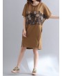 Casual Women Printed Short Sleeve Loose Dresses