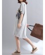 Casual Women Printed Short Sleeve Loose Dresses