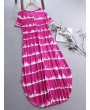 Striped Short Sleeve Sundress Pocket Maxi Casual Dresses