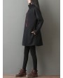 Casual Women Solid Color Turtleneck Zipper Long Sleeve Dresses