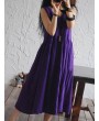 Casual Loose Women Solid Color Sleeveless Dresses