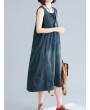 Casual V-neck Sleeveless Denim Overall Dress