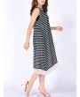 Casual Women Sleeveless Fake Two Pieces O-neck Mid-Long Dresses