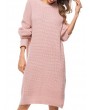 Casual Pure Color Side Splited Long Sleeve Women Sweater Dresses