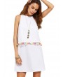 Casual Tassels Decorate Loose Sleeveless O-neck Mini Dress For Women