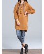 Women Long Sleeve Hooded Thicken Warm Casual Sweatshirt Dresses