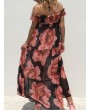 Bohemian Floral Print Off-shoulder Maxi Dress For Women