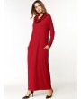 Casual Pure Color Turtleneck Long Sleeve Pockets Women Dresses