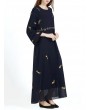 Vintage Women Ethnic Muslim Chiffon Maxi Dresses