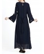 Vintage Women Ethnic Muslim Chiffon Maxi Dresses