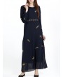 Vintage Women Ethnic Muslim Chiffon Maxi Dresses