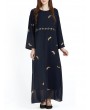 Vintage Women Ethnic Muslim Chiffon Maxi Dresses