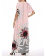 Summer Print Crew Neck Overhead Maxi Dress