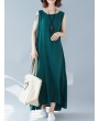 Sleeveless Solid Color Loose Maxi Dress For Women