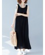 Sleeveless Solid Color Loose Maxi Dress For Women