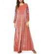 Muslim Embroidery Long Sleeve Overhead Maxi Dress