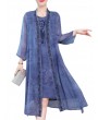 Floral Embroidered Jacquard Loose Vintage Two Pieces Dresses