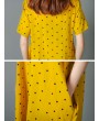 Loose Polka Dot Print Pockets Short Sleeve Vintage Dresses