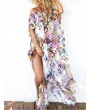 Off-shoulder Floral Leopard Print Maxi Dress For Women