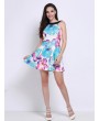 Casual Ladies Floral Print Halter Neck Dress