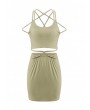 Women Bandage Sleeveless Backless Mini Dress