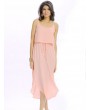 Women Sexy Irregular Spaghetti Strap Backless Mid-long Dress