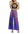 Boho Print Wide Leg Yoga Purple Pants