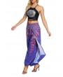 Boho Print Wide Leg Yoga Purple Pants