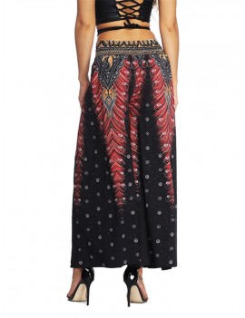 Boho Print Inregular Wide Leg Yoga Pants