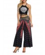 Boho Print Inregular Wide Leg Yoga Pants