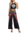 Boho Print Inregular Wide Leg Yoga Pants