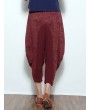 Casual Print Patchwork Elastic Waist Women Harem Pants