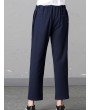 Casual Pure Color Elastic Waist Women Pants With Pockets