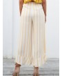 Vintage Vertical Striped Pleated Broad Leg Pants