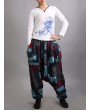 Ethnic Print Patchwork Elastic Waist Women Lantern Pants