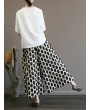 Drawstring Waist Polka Dot Print Wide Leg Vintage Pants