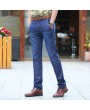 Casual Business Straight Leg High Elastic Solid Color Thin Loose Jeans for Men