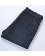 Casual Business Straight Leg High Elastic Solid Color Thin Loose Jeans for Men